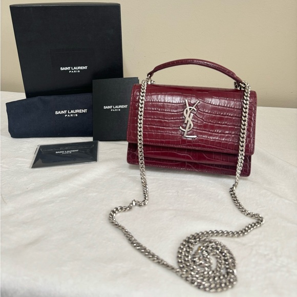 🩷SOLD🩷 YSL CROC LEATHER SUNSET MINI - Picture 1 of 16